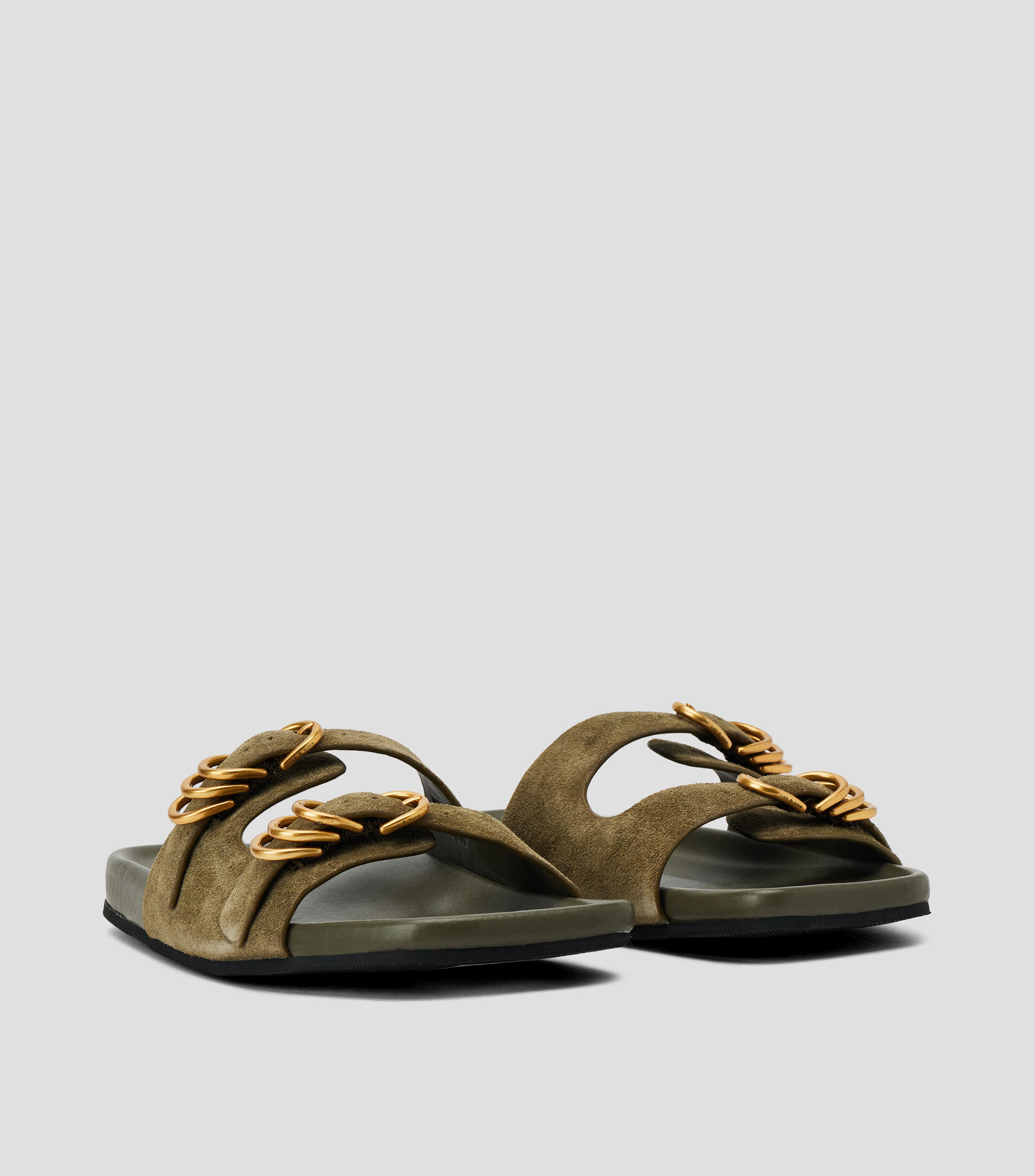 Sandalias planas en piel Mujer